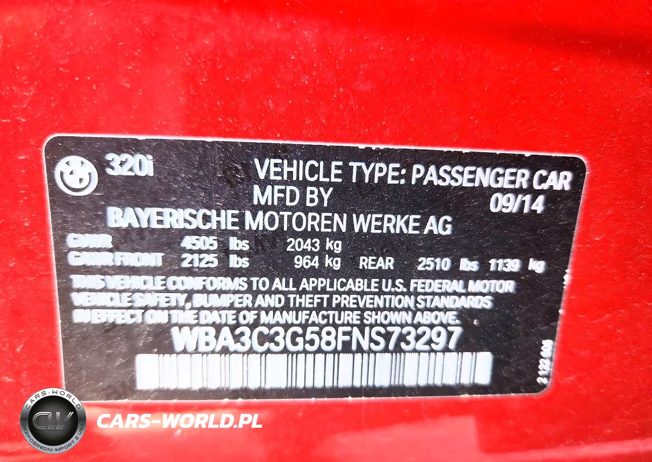 2015 BMW 320 I xDrive VIN:WBA3C3G58FNS73297 - 12