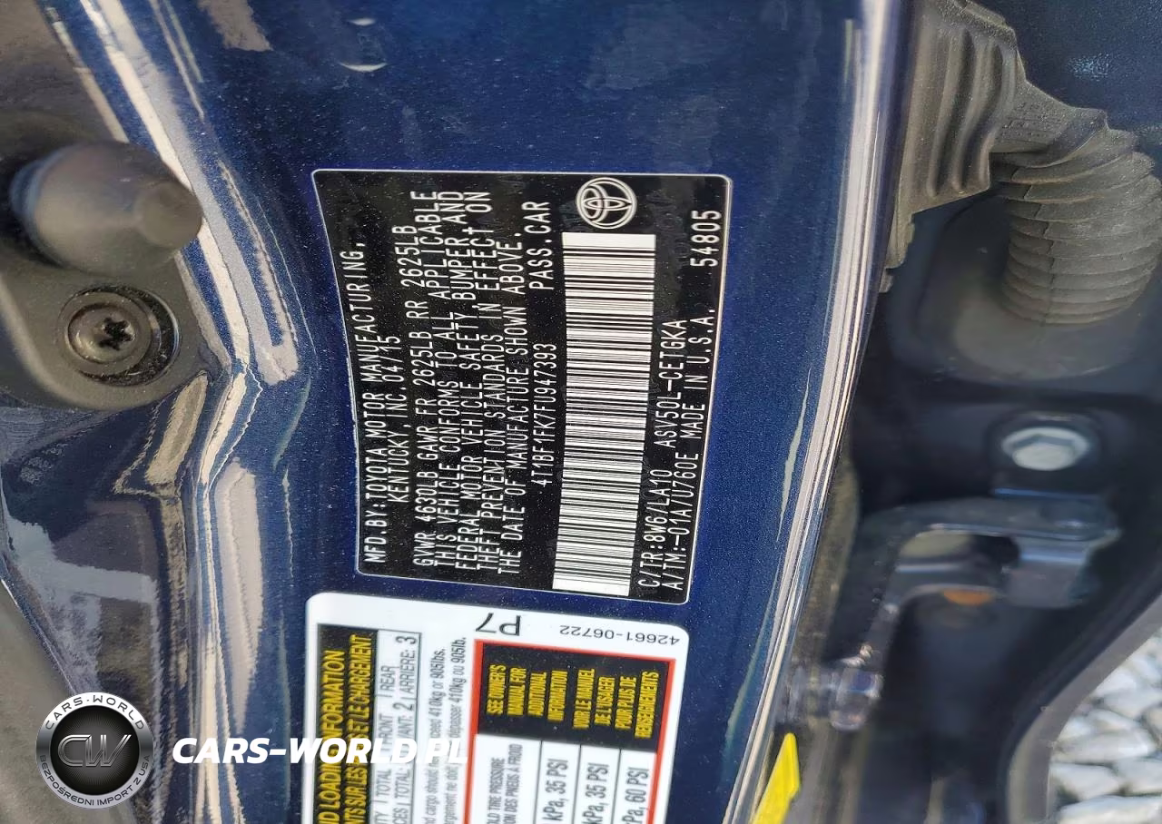 2015 Toyota Camry Xle VIN:4T1BF1FK7FU947393 - 12