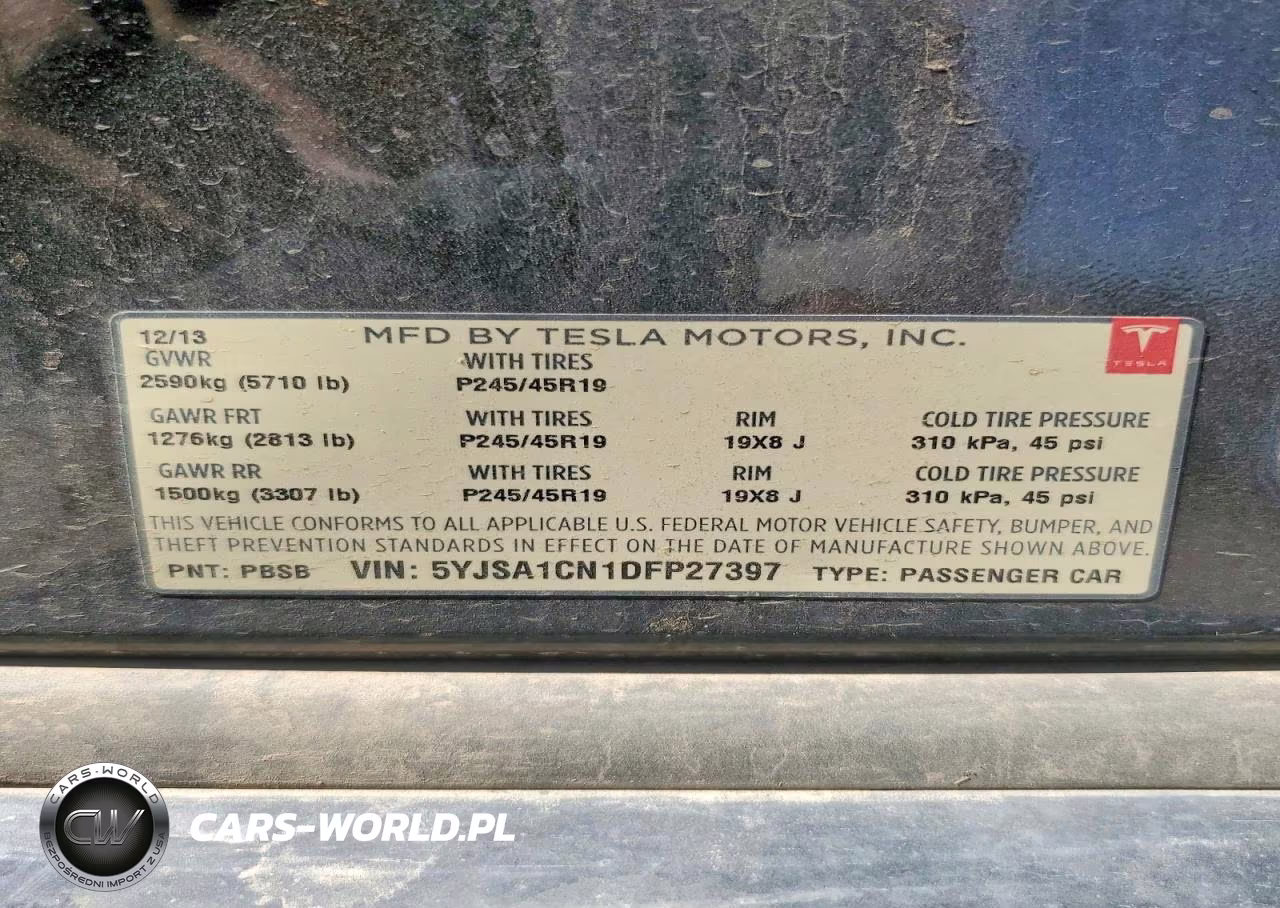 2013 Tesla Model S VIN:5YJSA1CN1DFP27397 - 13