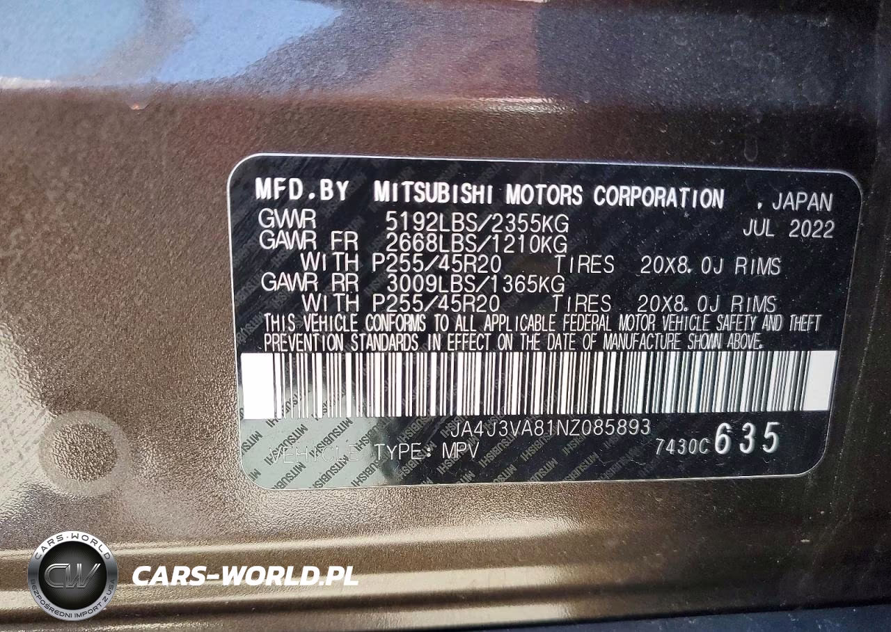 2022 Mitsubishi Outlander Sel 2.5 2Wd-Sel Special Edition 2Wd VIN:JA4J3VA81NZ085893 - 13