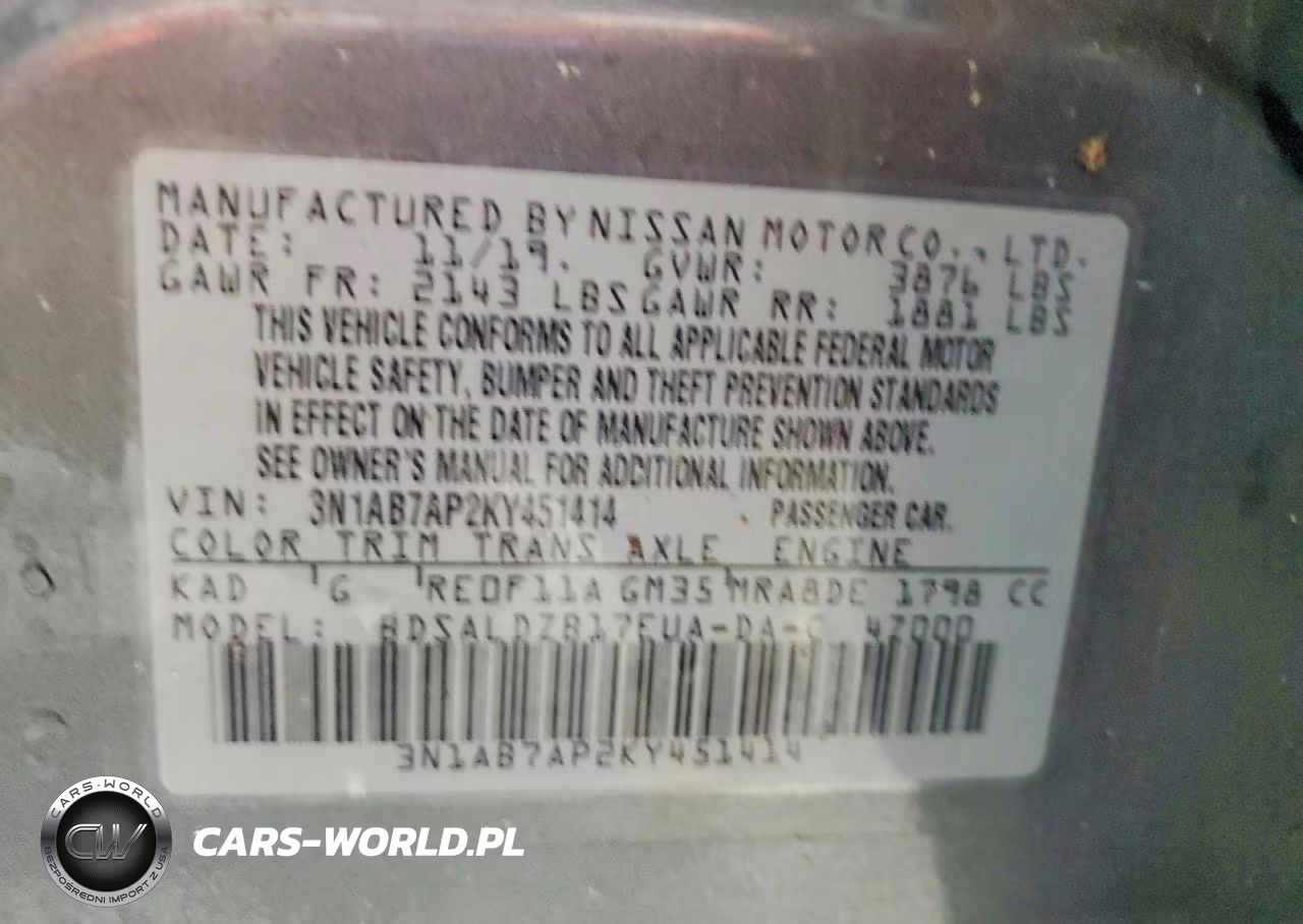 2019 Nissan Sentra Sv VIN:3N1AB7AP2KY451414 - 13