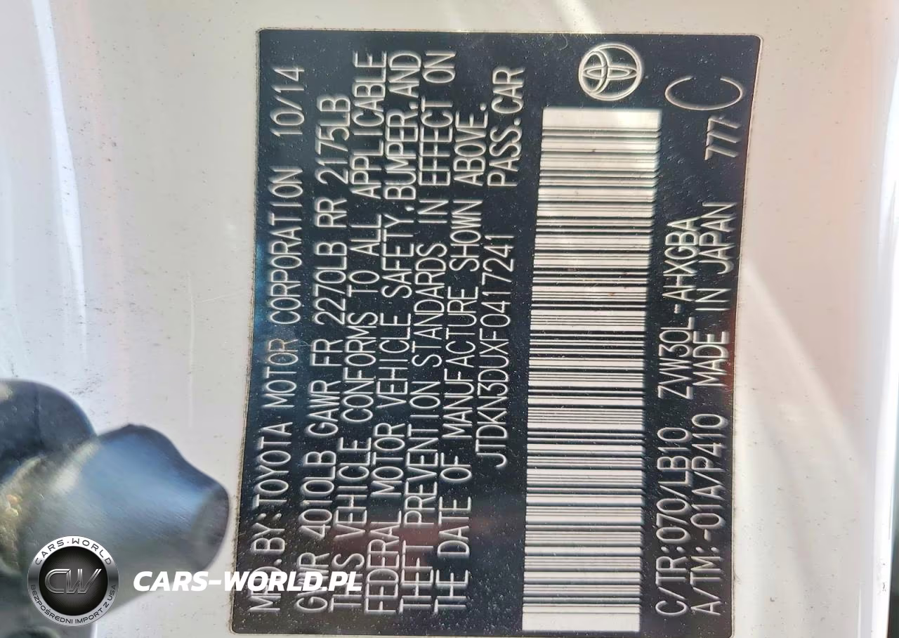 2015 Toyota Prius One VIN:JTDKN3DUXF0417241 - 12