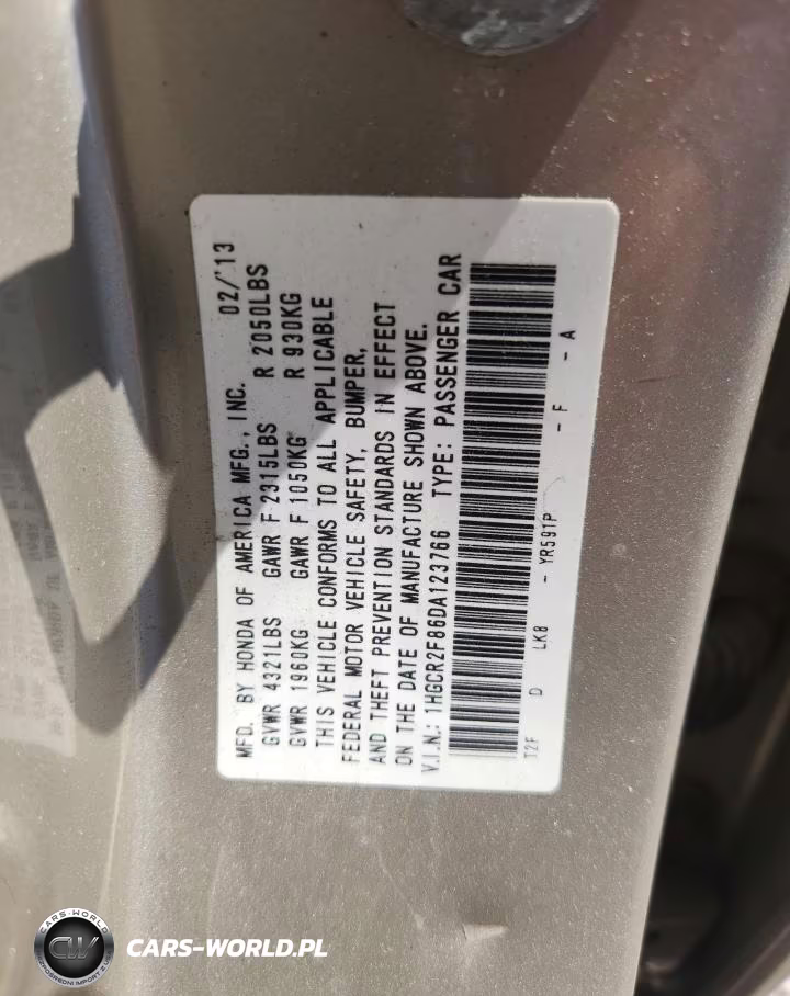 2013 Honda Accord Exl VIN:1HGCR2F86DA123766 - 12