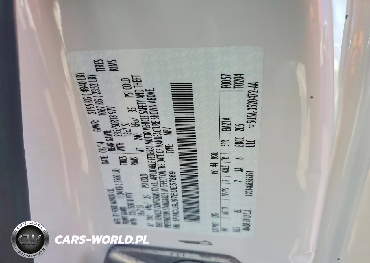 2014 Ford Escape Titanium VIN:1FMCU9J97EUE57869 - 13