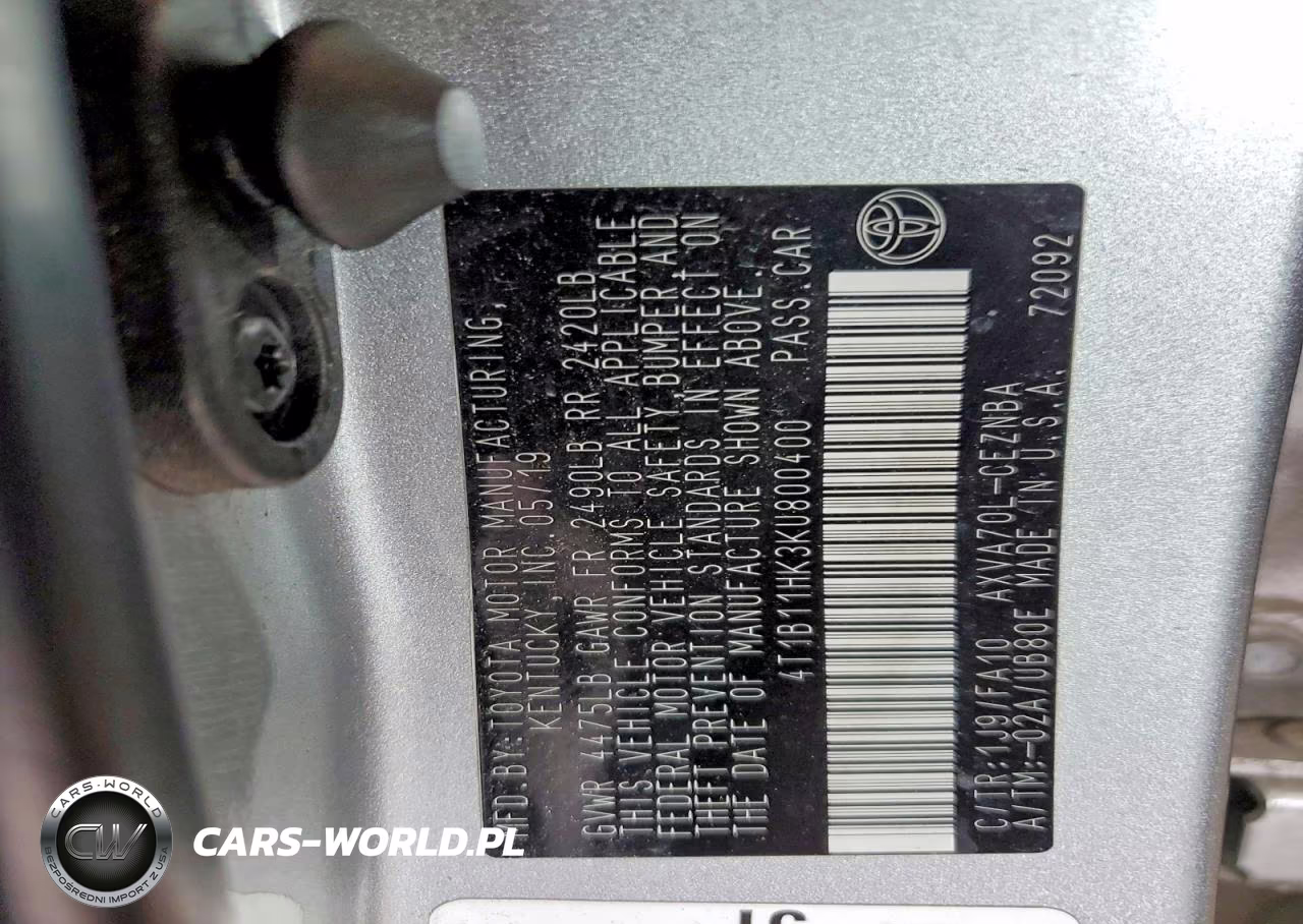 2019 Toyota Camry Le VIN:4T1B11HK3KU800400 - 12
