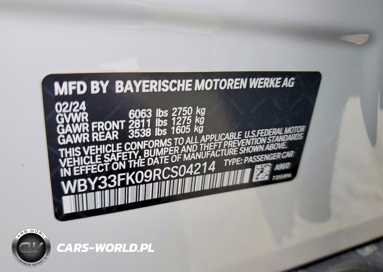 2024 BMW I5 Edrive 40 VIN:WBY33FK09RCS04214 - 13
