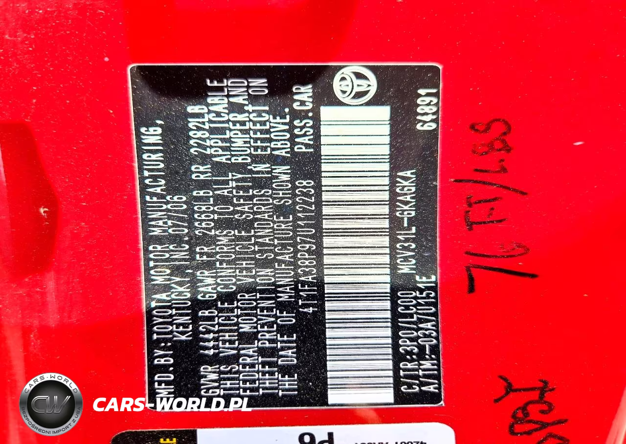 2007 Toyota Camry Solara Sle V6 VIN:4T1FA38P97U112238 - 12