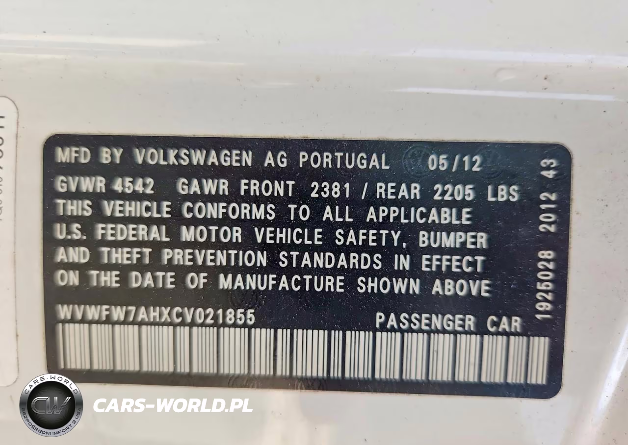 2012 Volkswagen Eos Lux VIN:WVWFW7AHXCV021855 - 12