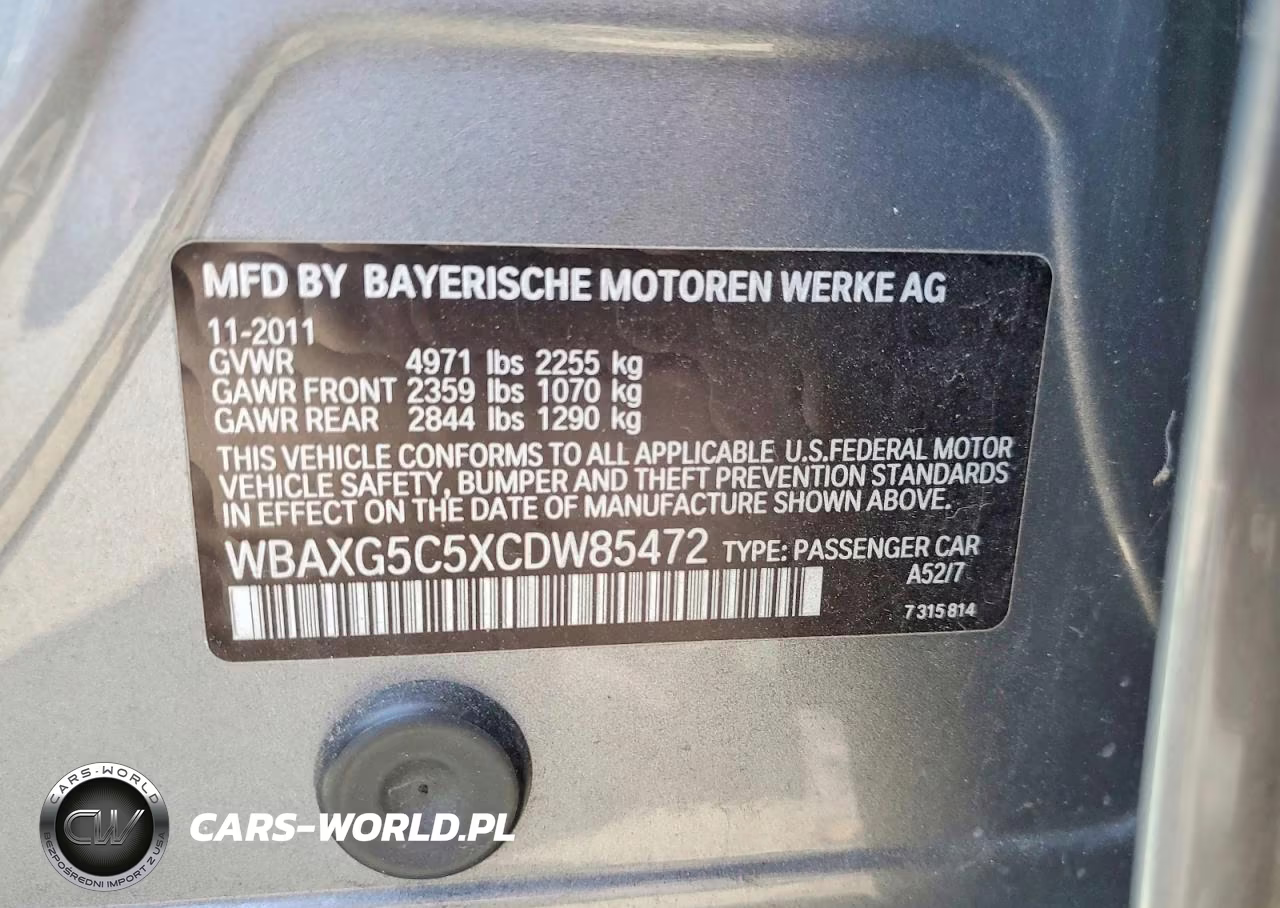2012 BMW 528 I VIN:WBAXG5C5XCDW85472 - 12