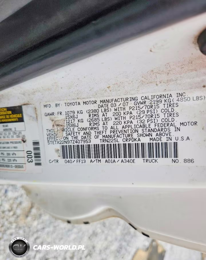 2007 Toyota Tacoma Access Cab VIN:5TETX22N97Z407953 - 12