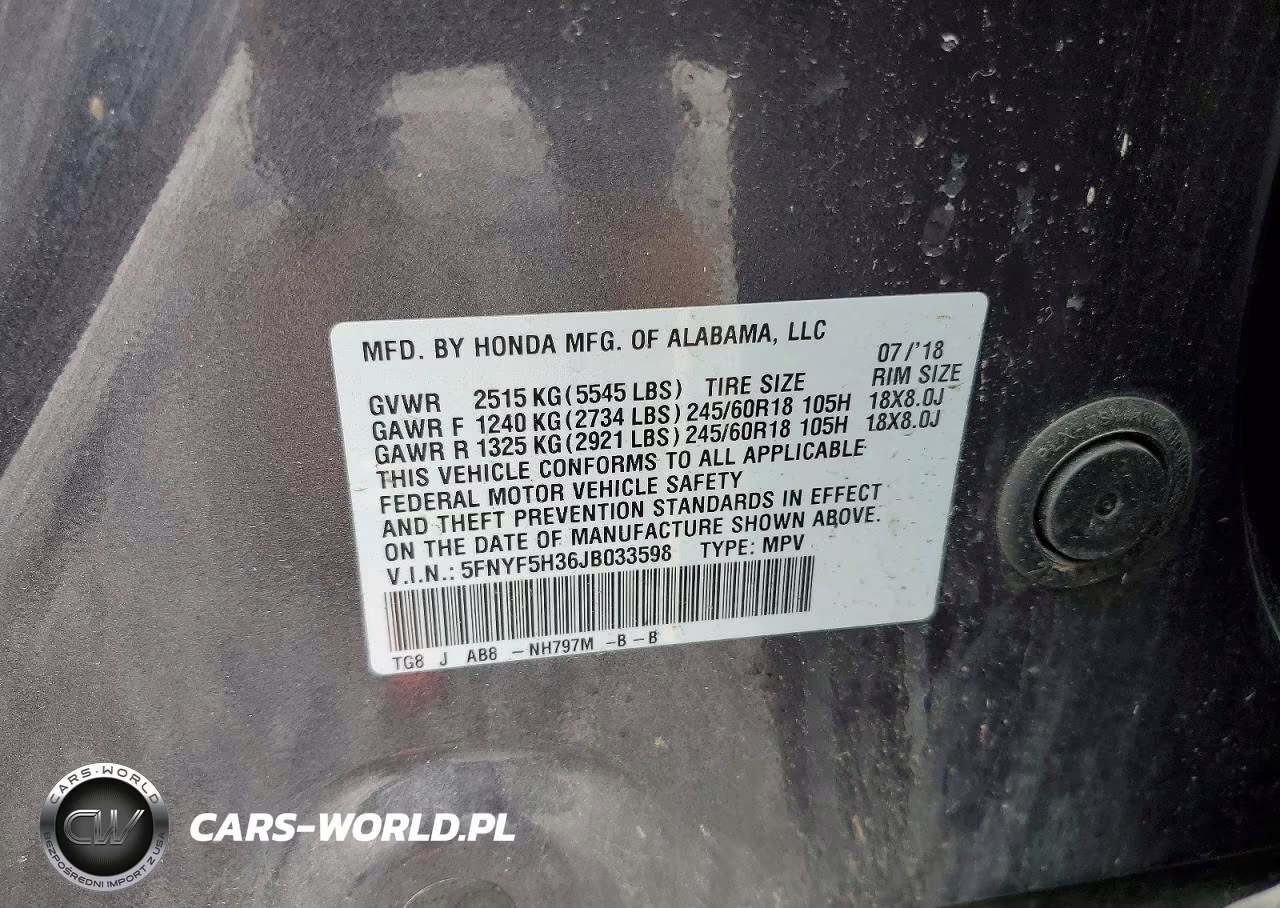 2018 Honda Pilot Ex VIN:5FNYF5H36JB033598 - 14