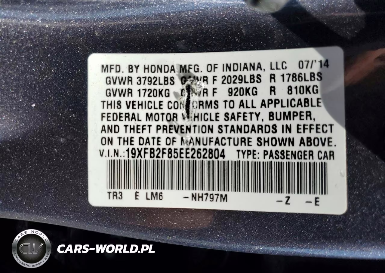 2014 Honda Civic Ex VIN:19XFB2F85EE262804 - 12