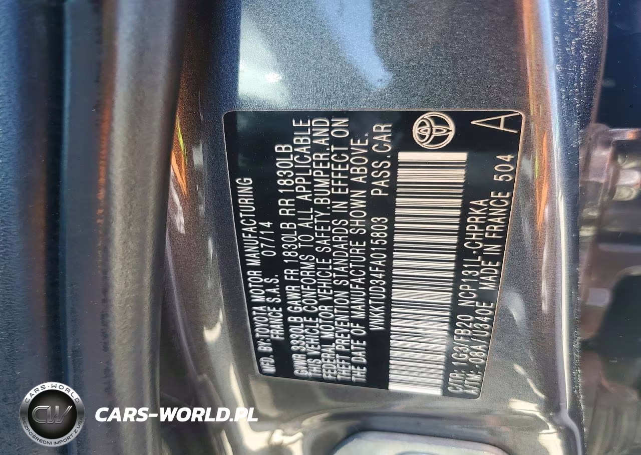2015 Toyota Yaris 5-Door Le VIN:VNKKTUD34FA015803 - 12