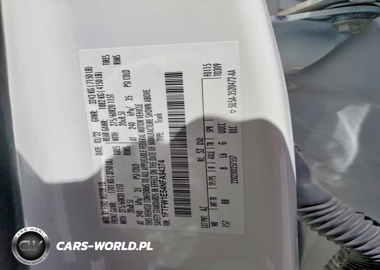 2022 Ford F150 Supercrew VIN:1FTFW1E54NFA94374 - 12