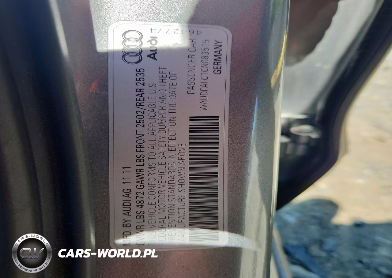 2012 Audi A6 Premium Plus VIN:WAUDFAFC1CN083515 - 12