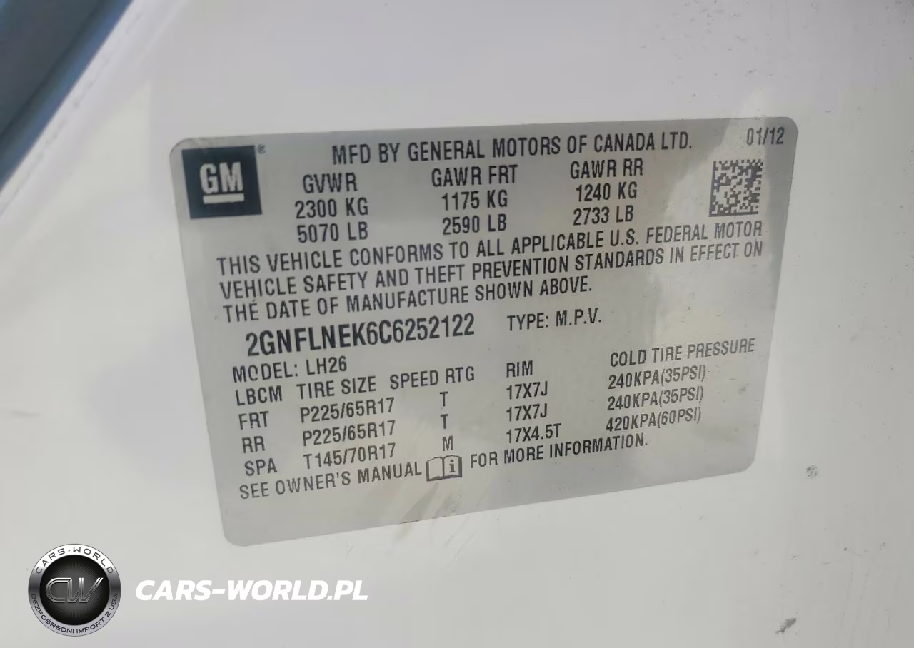 2012 Chevrolet Equinox Lt VIN:2GNFLNEK6C6252122 - 10
