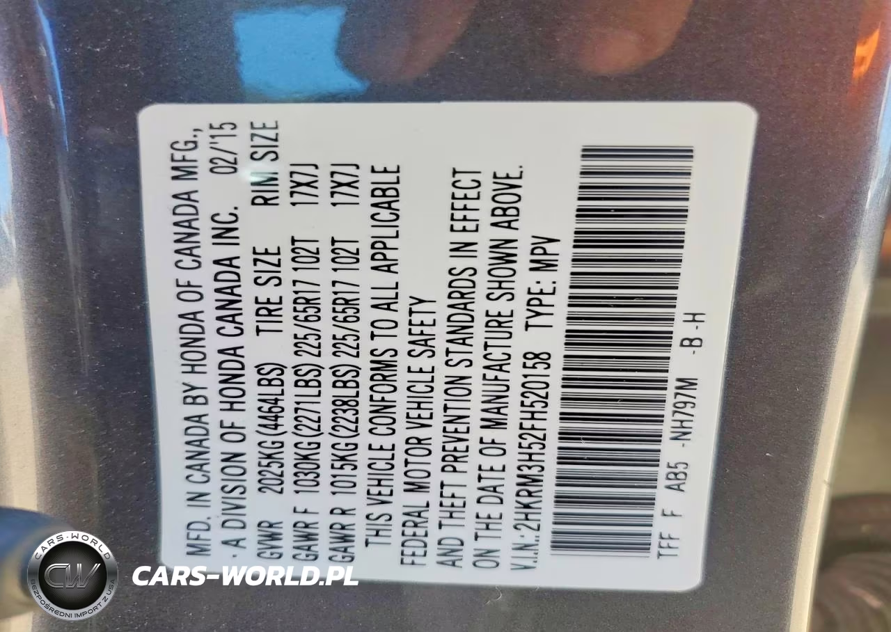 2015 Honda Cr-V Ex VIN:2HKRM3H52FH520158 - 12