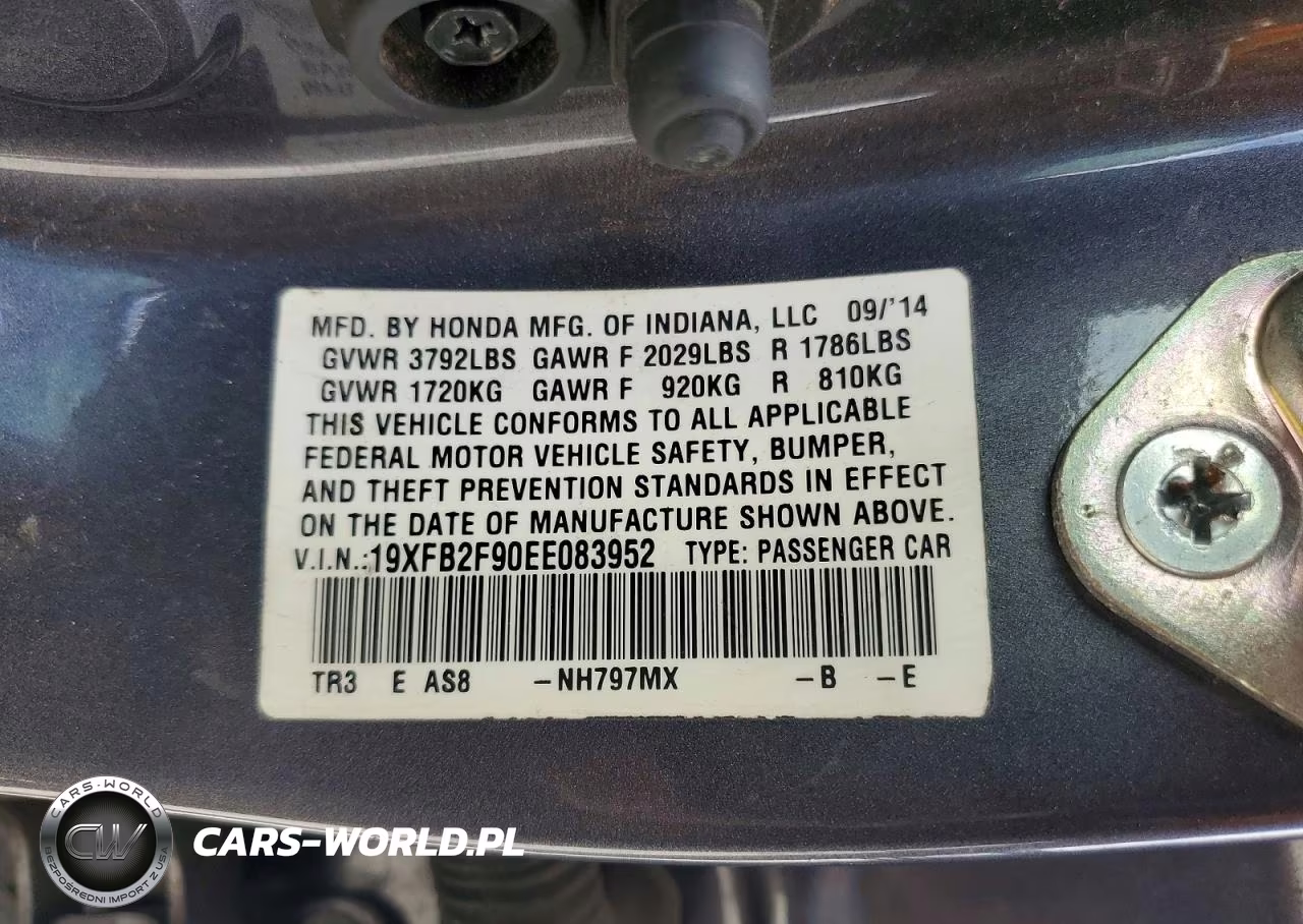 2014 Honda Civic Exl VIN:19XFB2F90EE083952 - 13