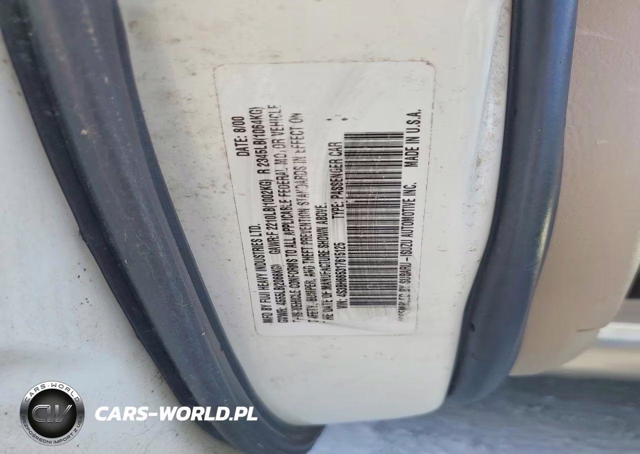 2001 Subaru Legacy Outback VIN:4S3BH665317615125 - 12