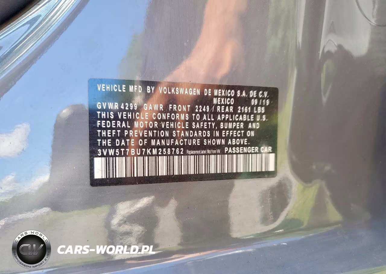 2019 Volkswagen Jetta VIN:3VW5T7BU7KM258762 - 13