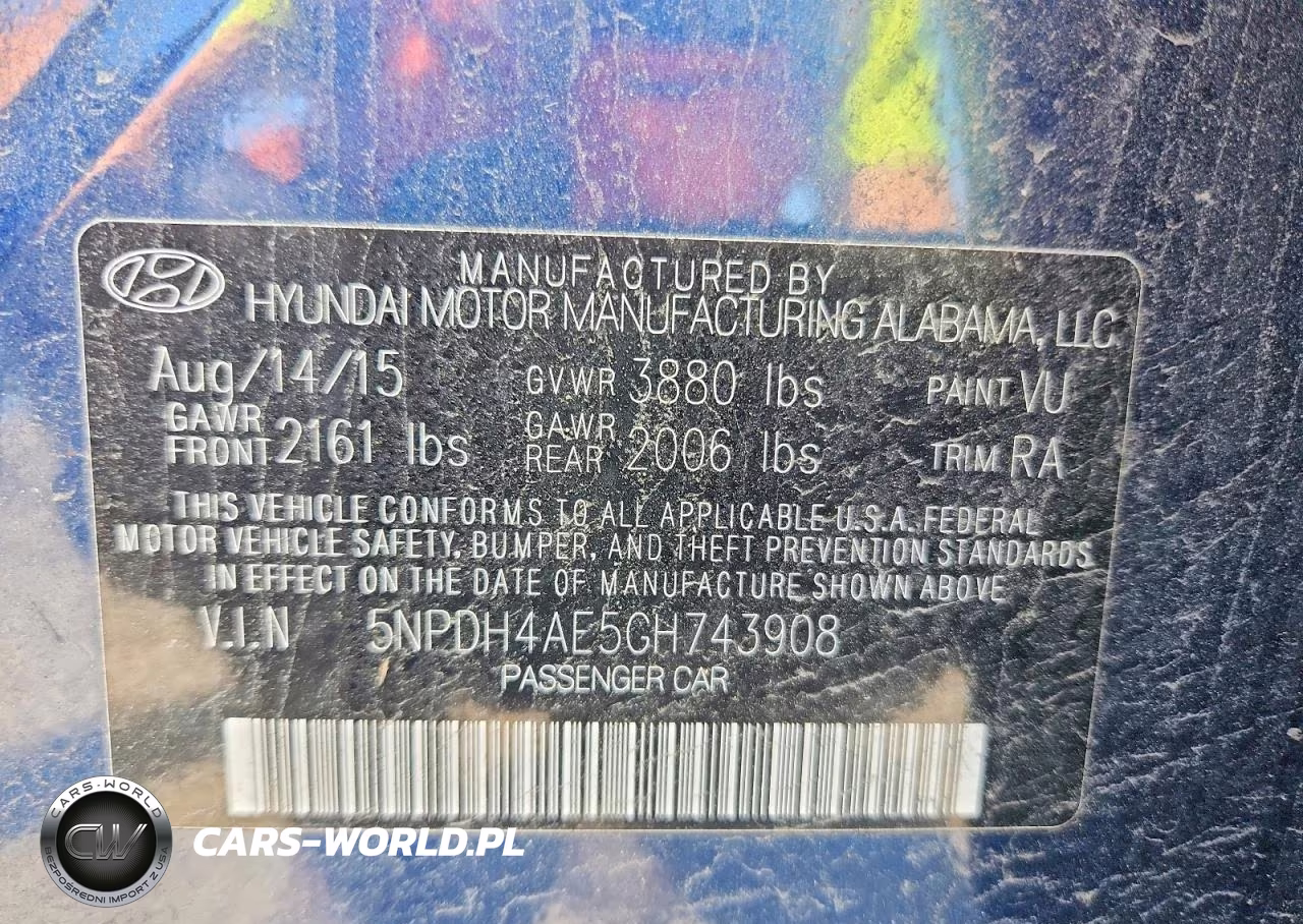 2016 Hyundai Elantra Se VIN:5NPDH4AE5GH743908 - 12