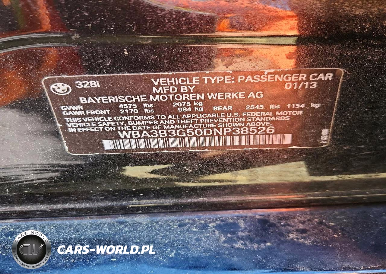 2013 BMW 328 Xi VIN:WBA3B3G50DNP38526 - 12