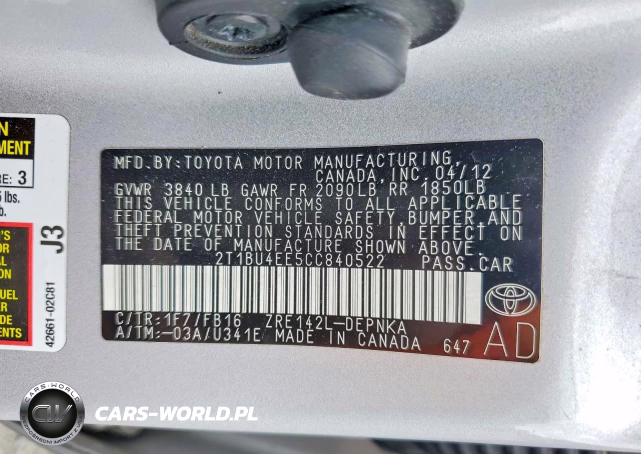 2012 Toyota Corolla Le VIN:2T1BU4EE5CC840522 - 13