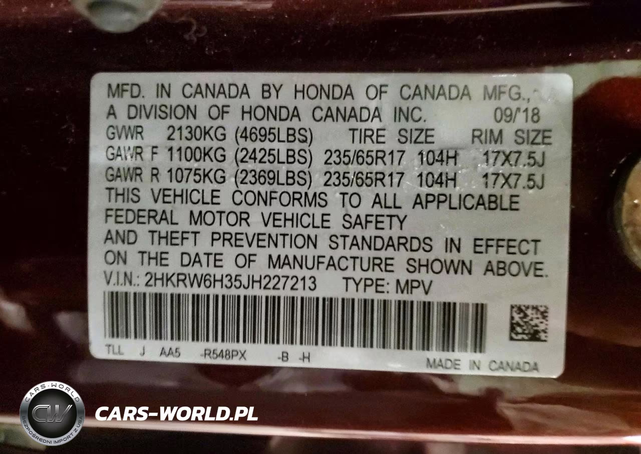 2018 Honda Cr-V Lx VIN:2HKRW6H35JH227213 - 14