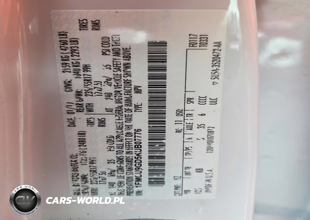 2019 Ford Escape Se VIN:1FMCU9GD5KUB07776 - 13