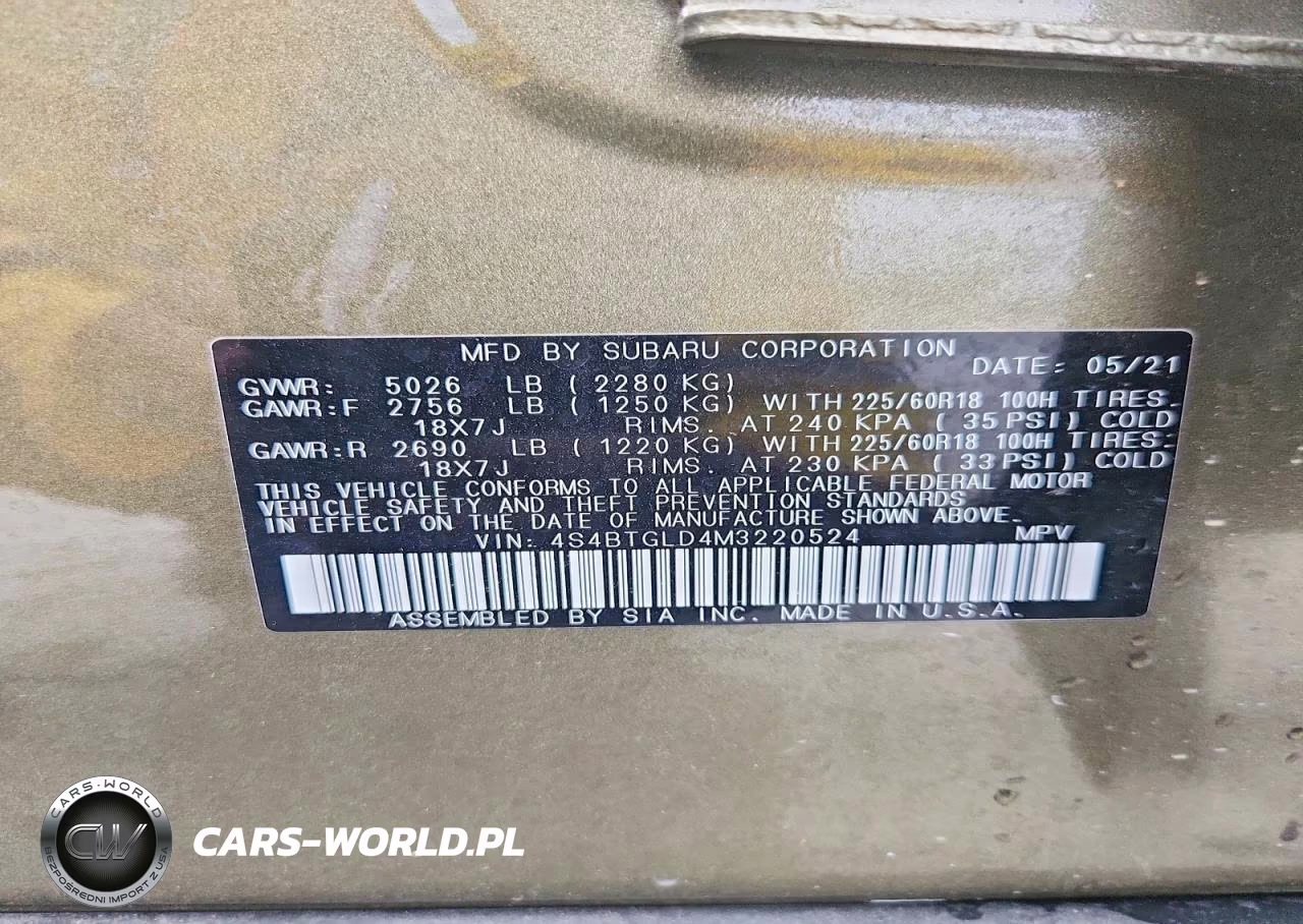2021 Subaru Outback Onyx Edition Xt VIN:4S4BTGLD4M3220524 - 13