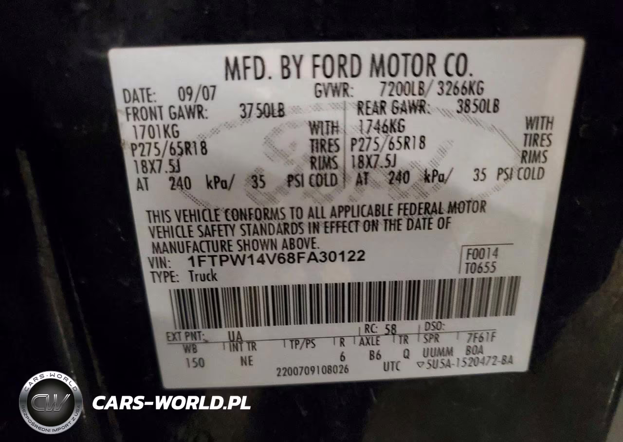 2008 Ford F150 Supercrew VIN:1FTPW14V68FA30122 - 12