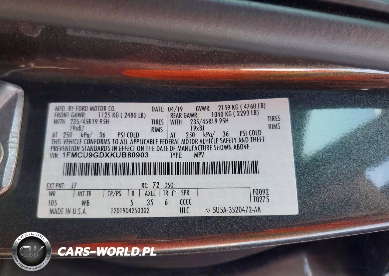 2019 Ford Escape Se VIN:1FMCU9GDXKUB80903 - 14