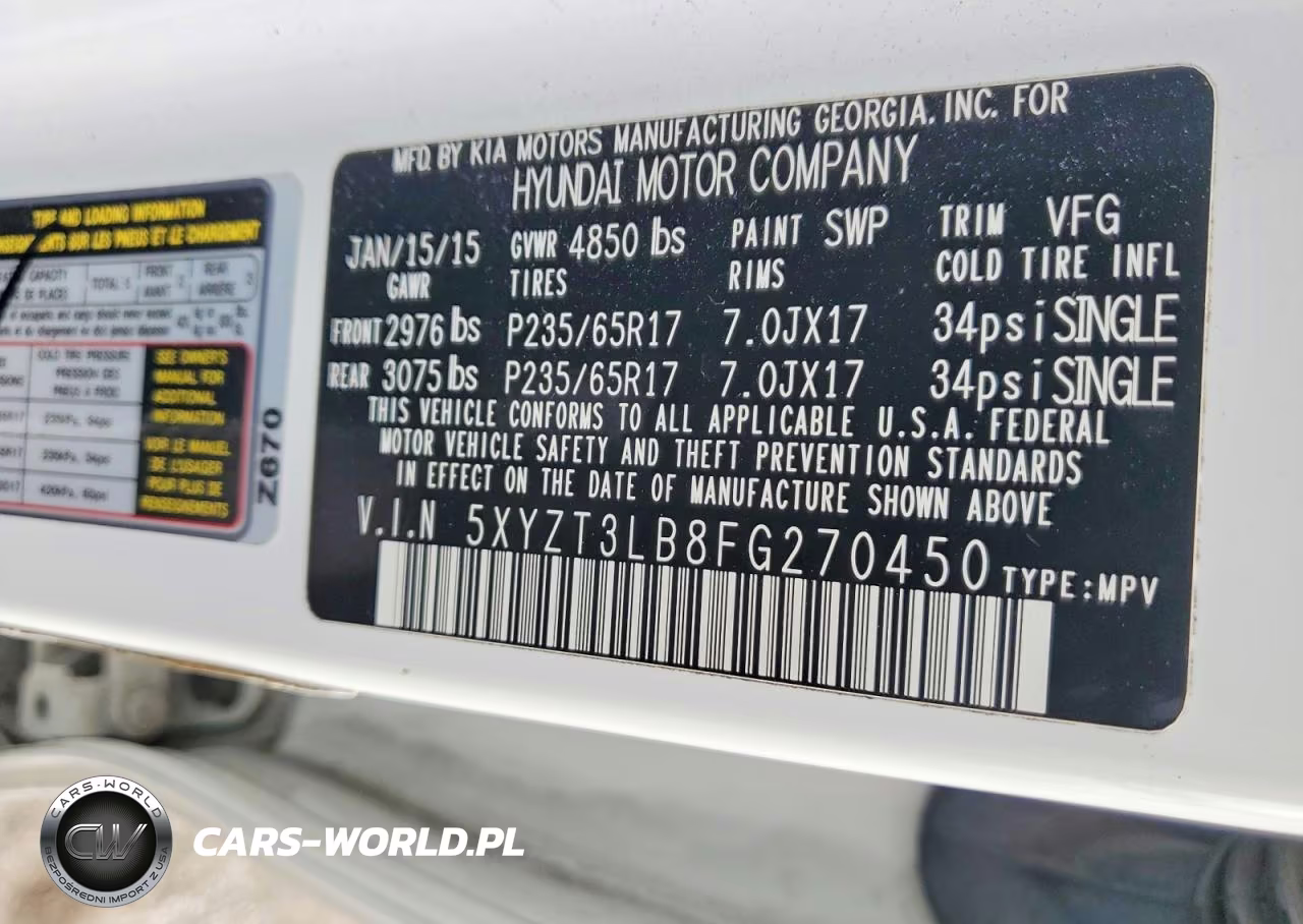 2015 Hyundai Santa Fe Sport 2.4L VIN:5XYZT3LB8FG270450 - 13