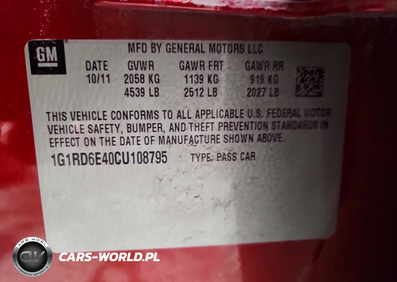 2012 Chevrolet Volt VIN:1G1RD6E40CU108795 - 12