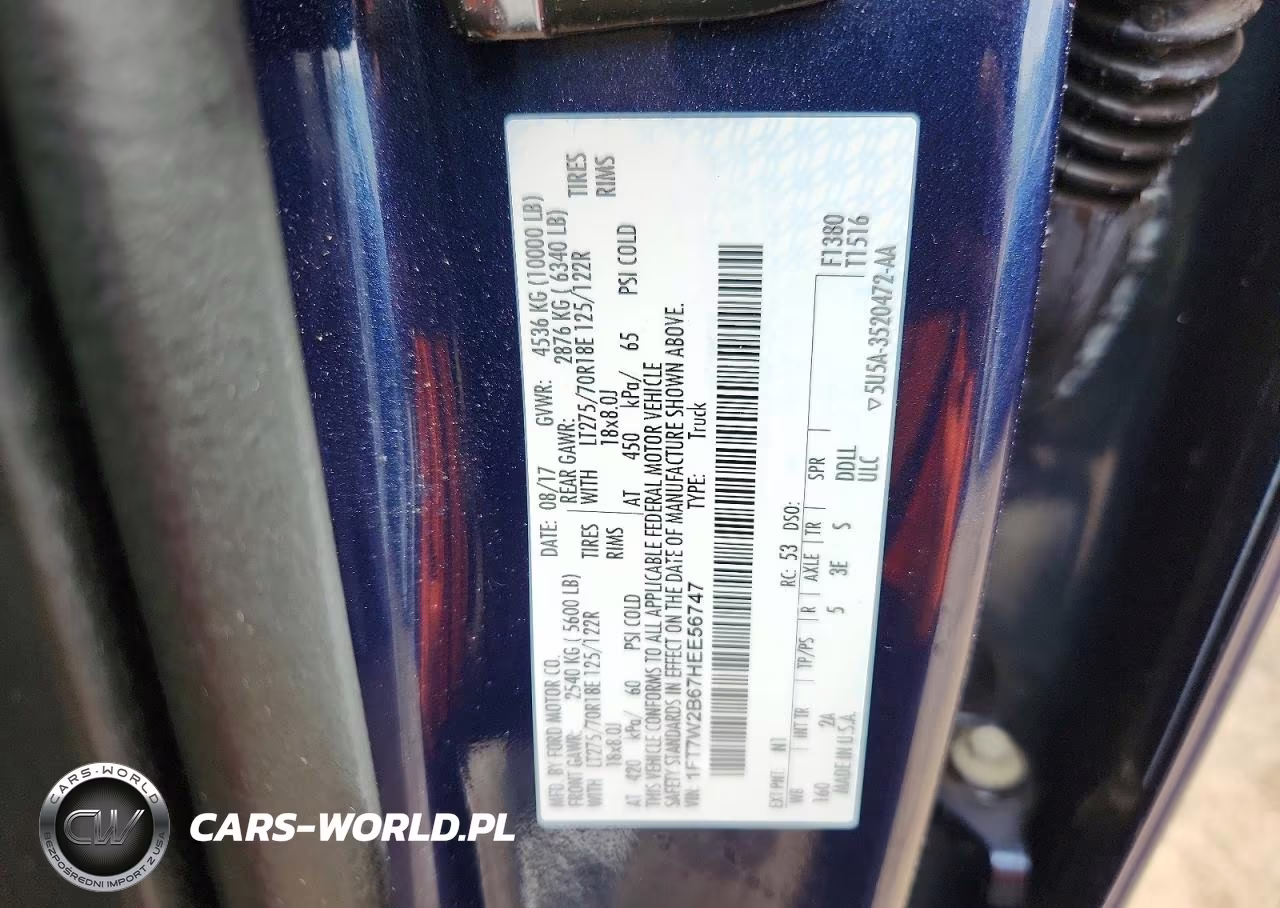 2017 Ford F250 Super Duty VIN:1FT7W2B67HEE56747 - 12