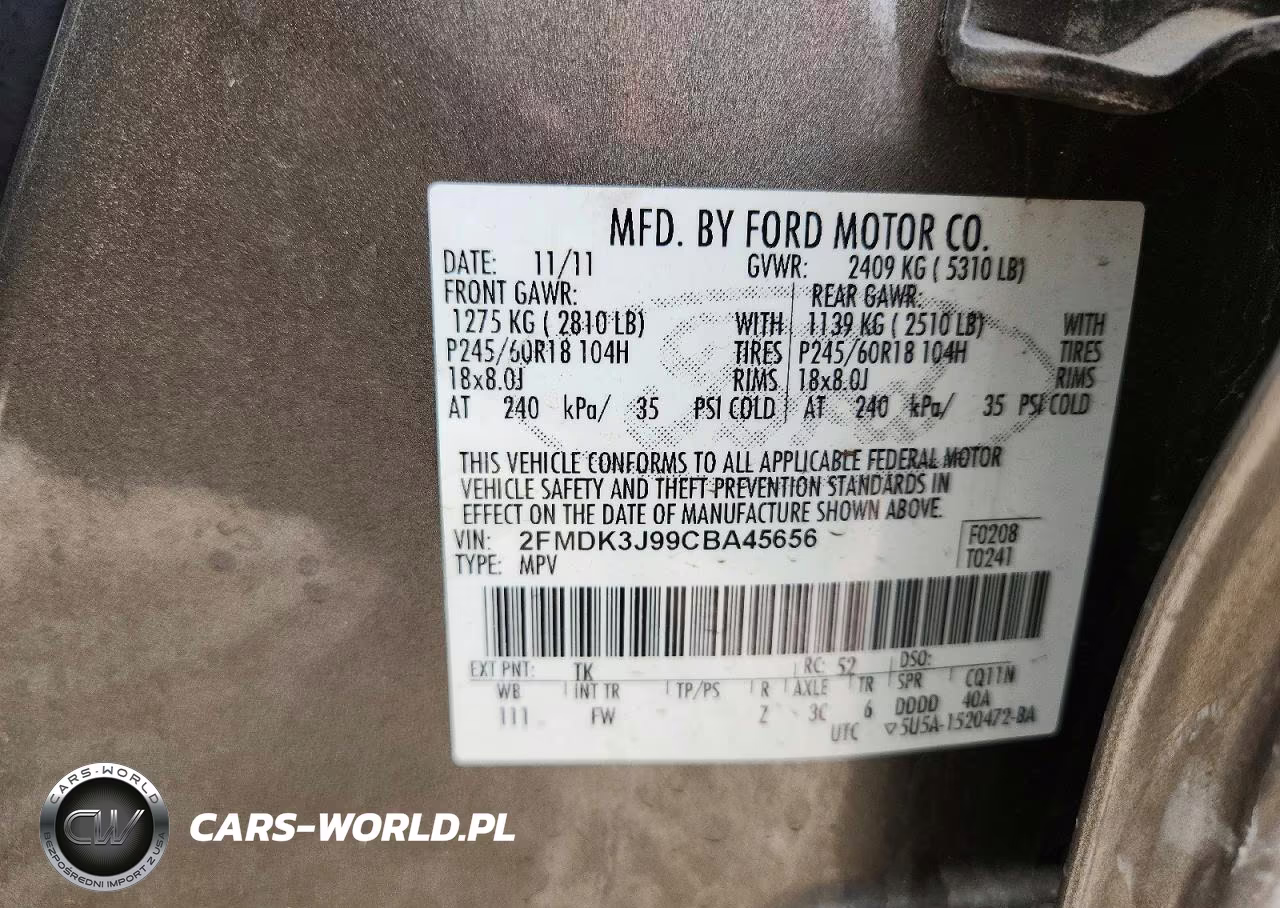 2012 Ford Edge Sel VIN:2FMDK3J99CBA45656 - 12