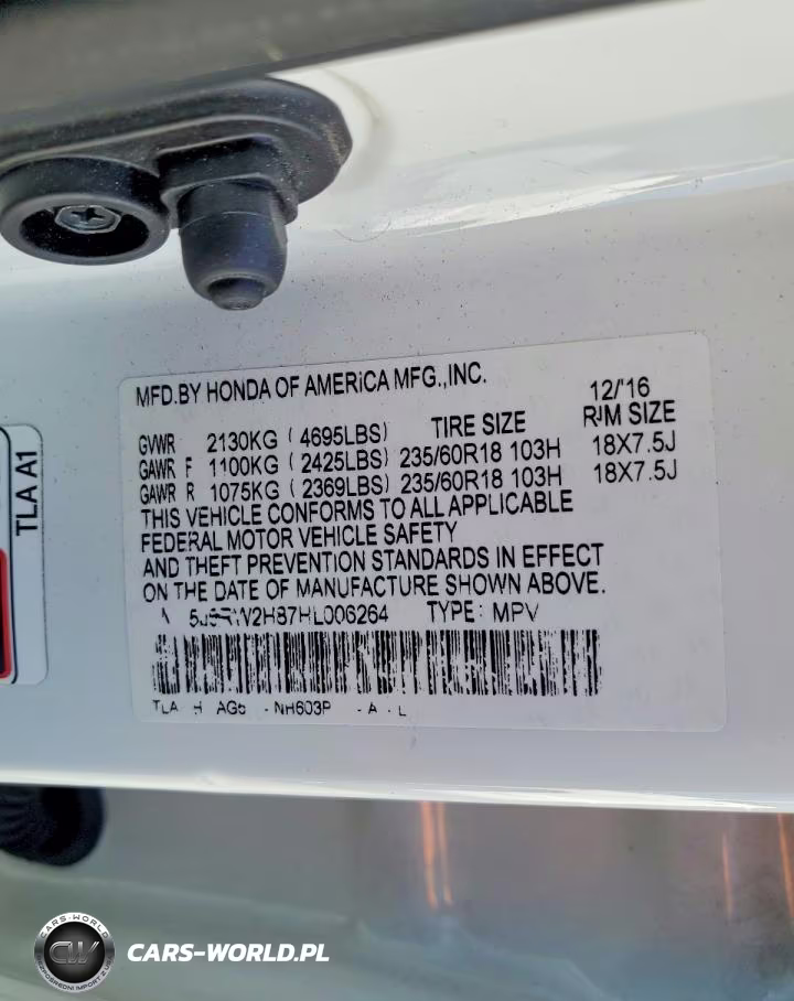 2017 Honda Cr-V Exl VIN:5J6RW2H87HL006264 - 13