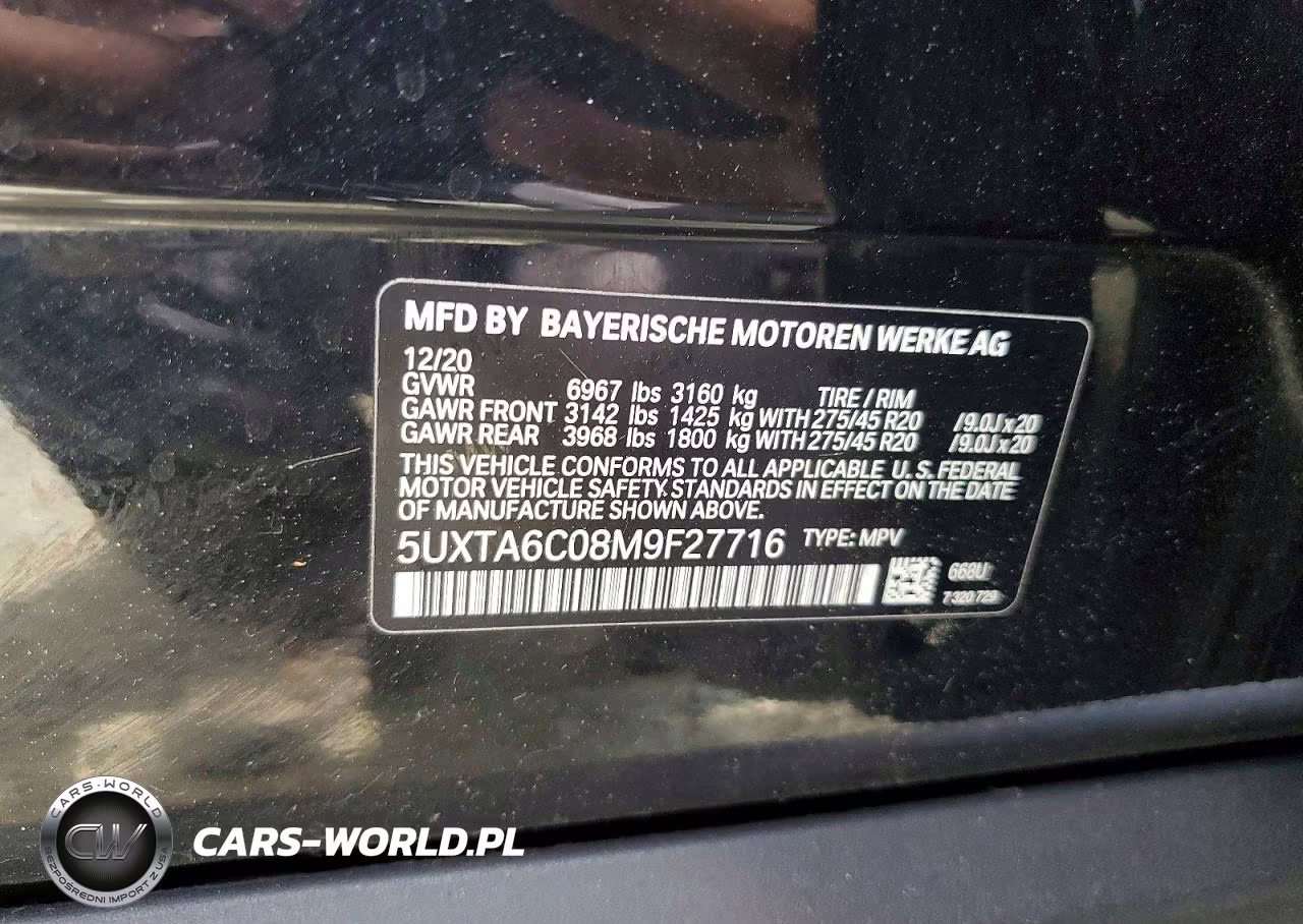 2021 BMW X5 xDrive45E VIN:5UXTA6C08M9F27716 - 13