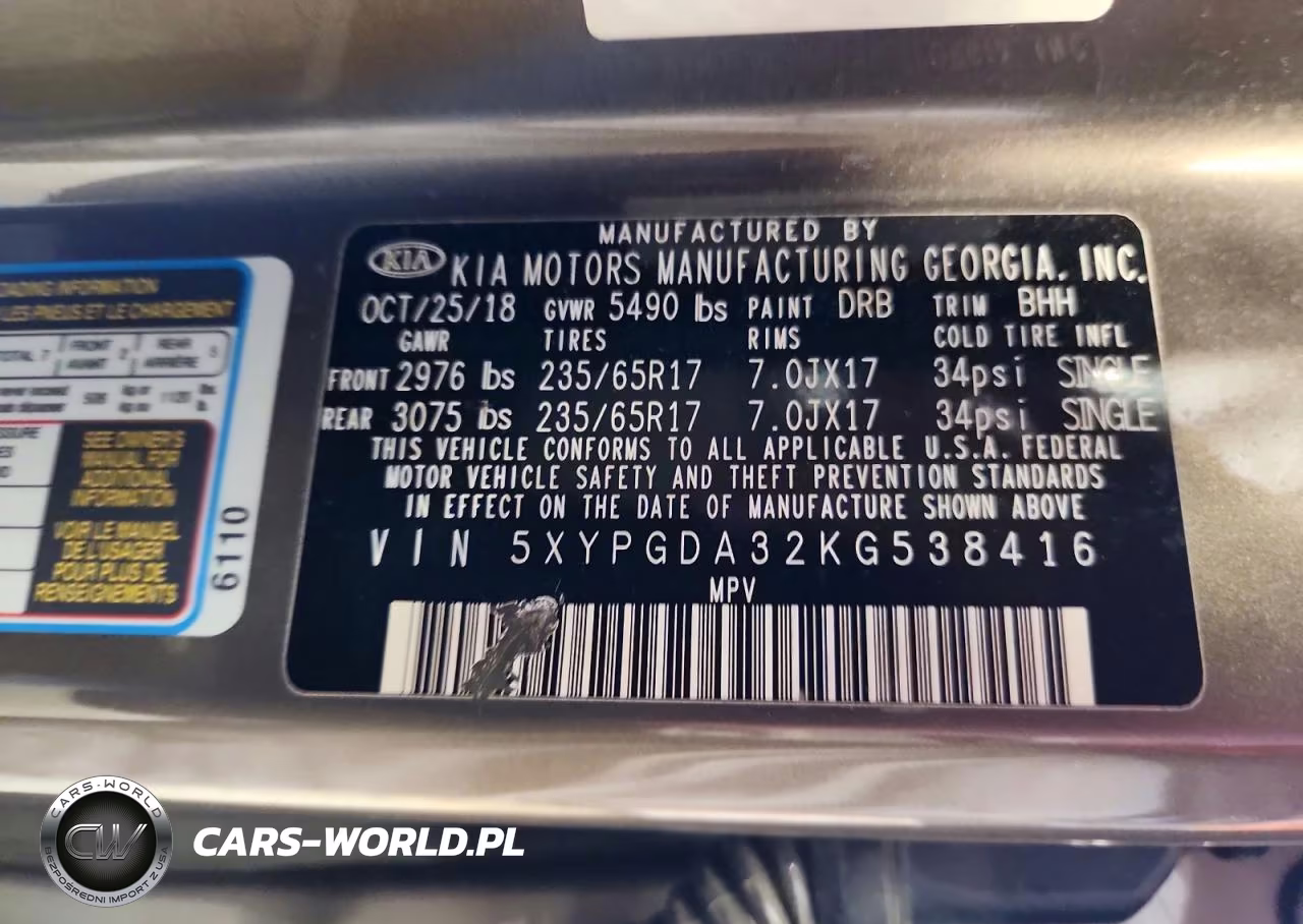 2019 Kia Sorento Lx VIN:5XYPGDA32KG538416 - 13