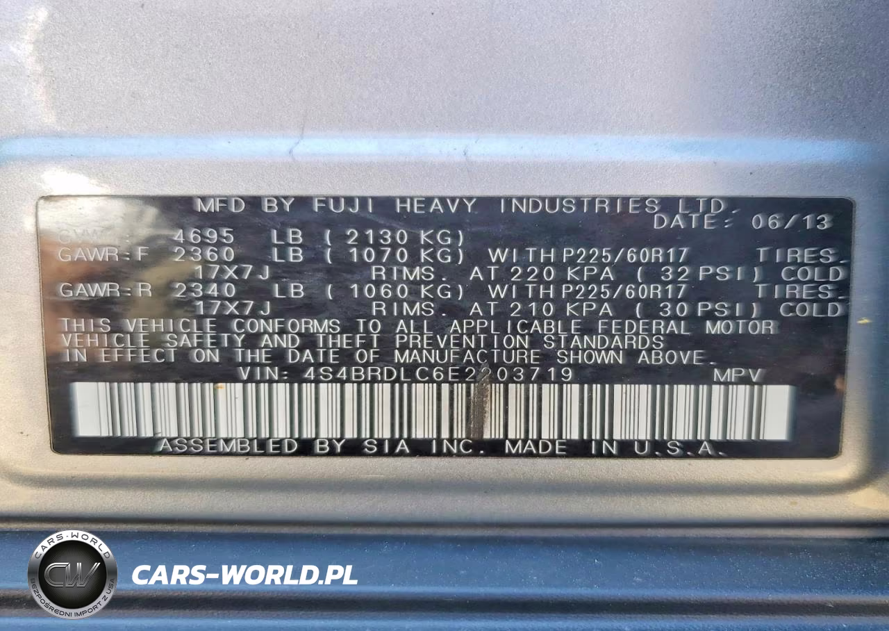 2014 Subaru Outback 3.6R Limited VIN:4S4BRDLC6E2203719 - 12