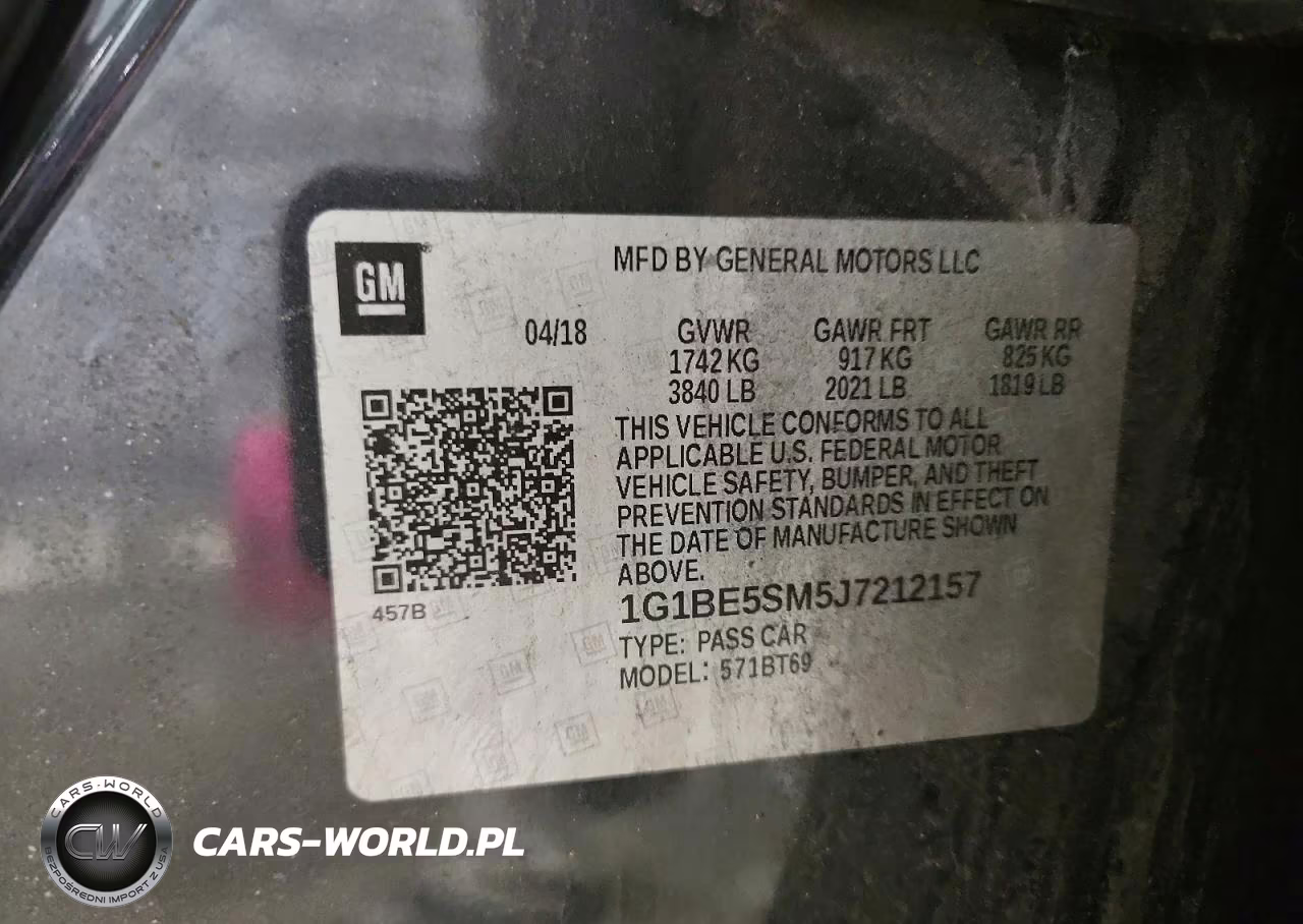 2018 Chevrolet Cruze Lt VIN:1G1BE5SM5J7212157 - 12