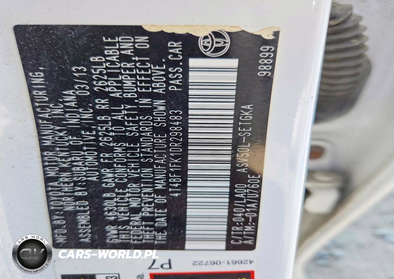 2013 Toyota Camry Xle VIN:4T4BF1FK1DR298483 - 12