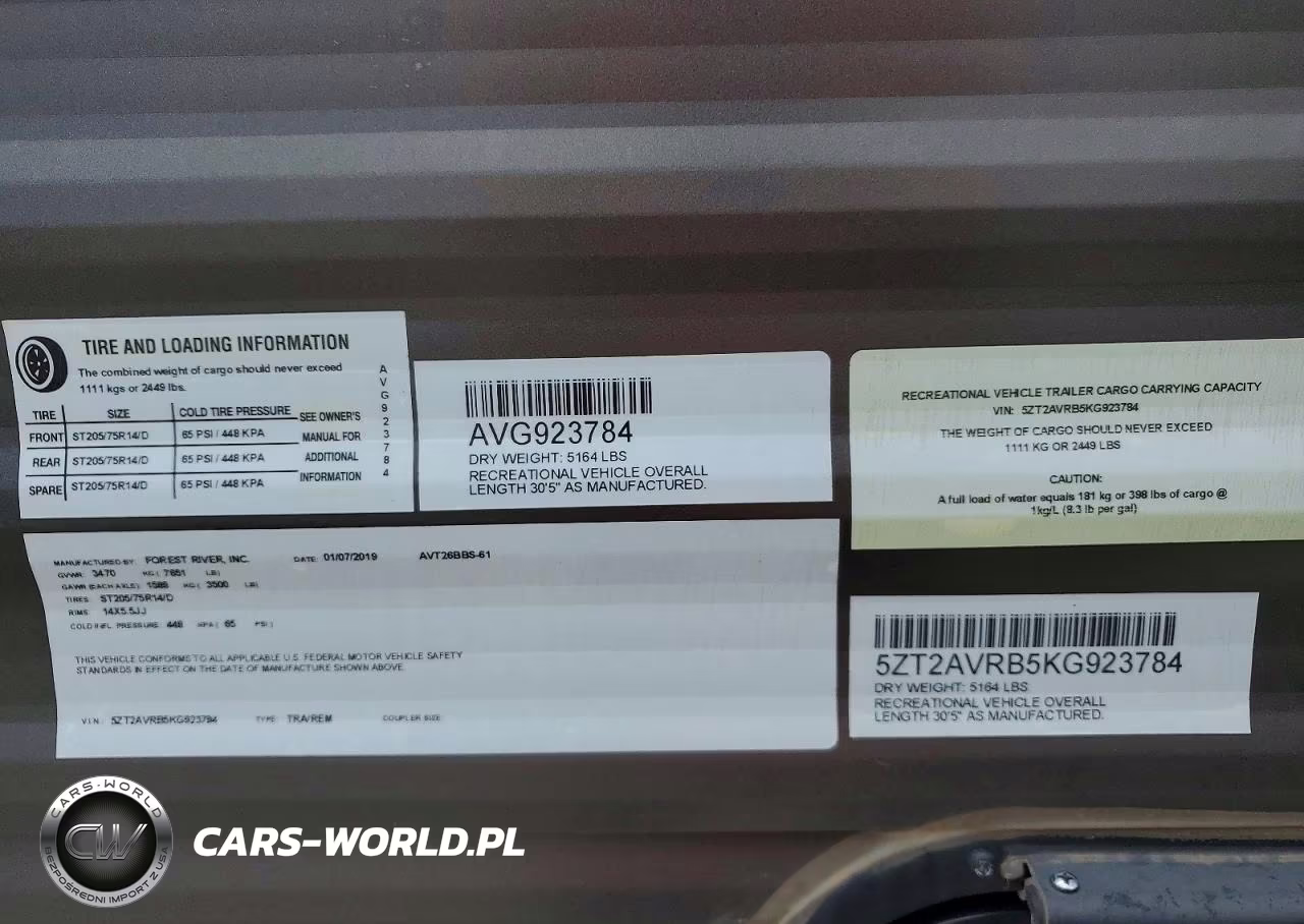 2019 Forest River Avenger Camper VIN:5ZT2AVRB5KG923784 - 10