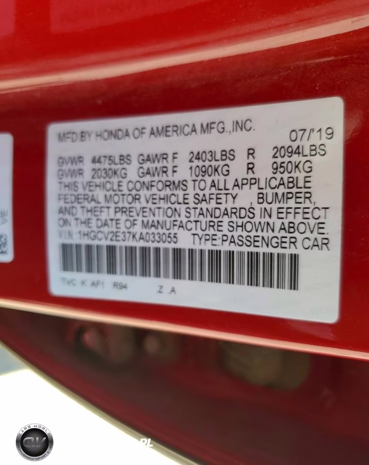 2019 Honda Accord Sport VIN:1HGCV2E37KA033055 - 13