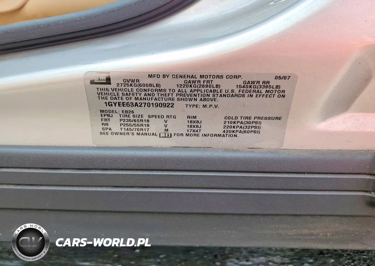 2007 Cadillac Srx VIN:1GYEE63A270190922 - 13