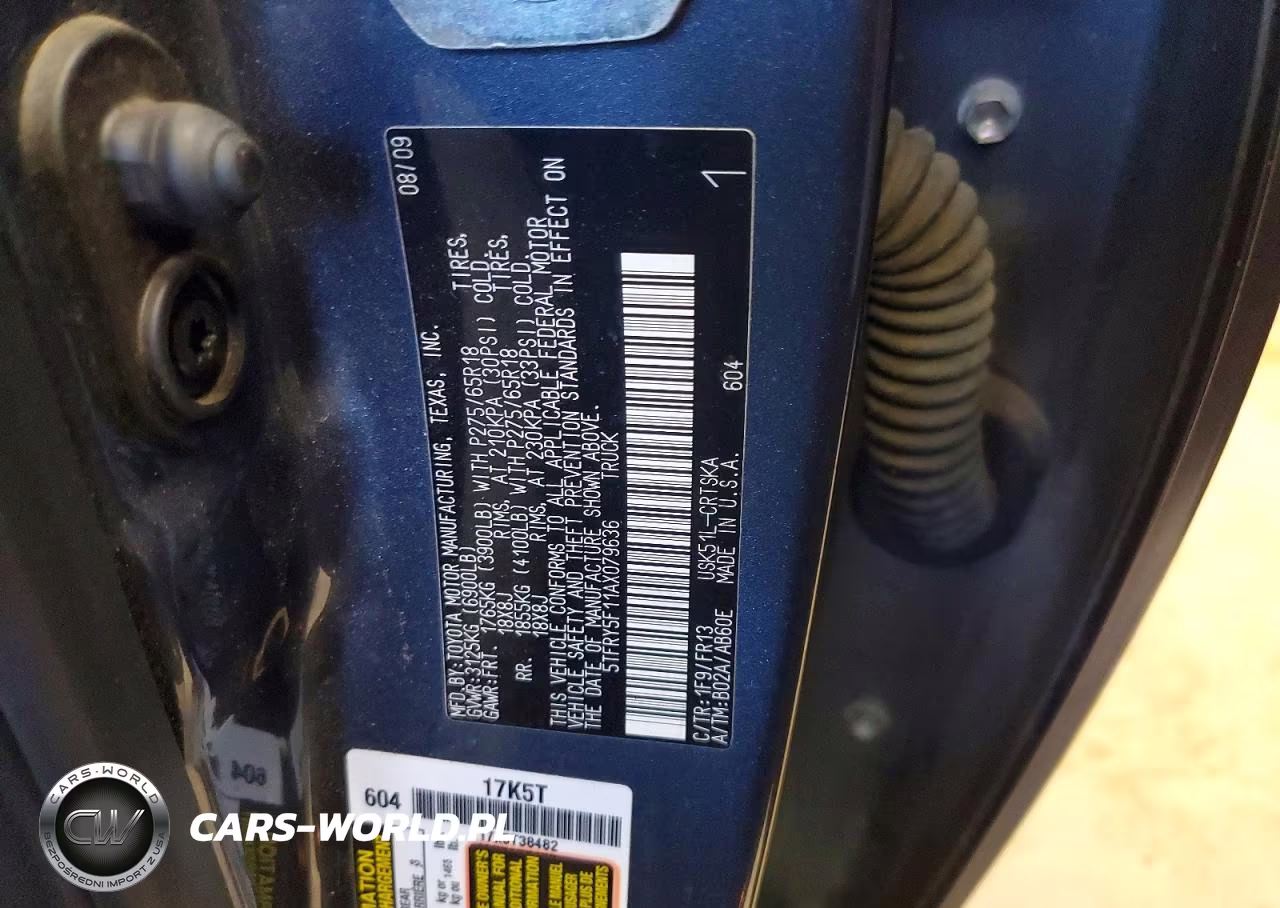 2010 Toyota Tundra Double Cab Sr5 VIN:5TFRY5F11AX079636 - 12