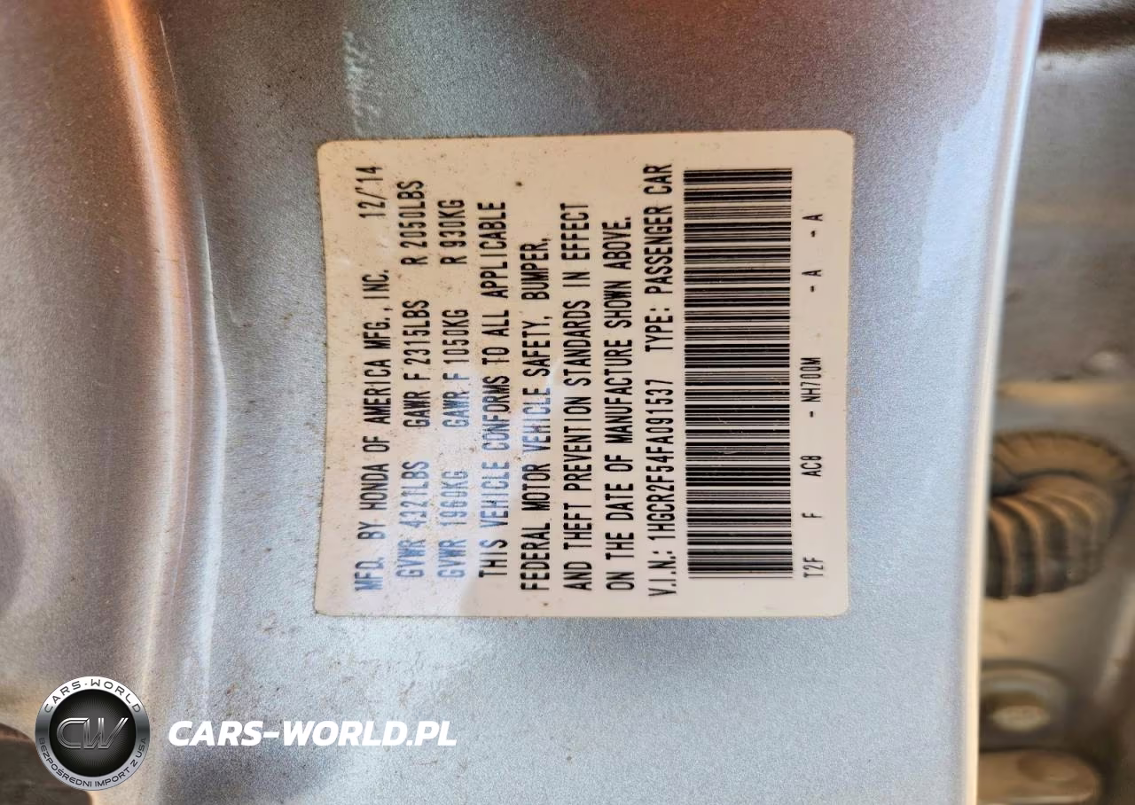 2015 Honda Accord Sport VIN:1HGCR2F54FA091537 - 13