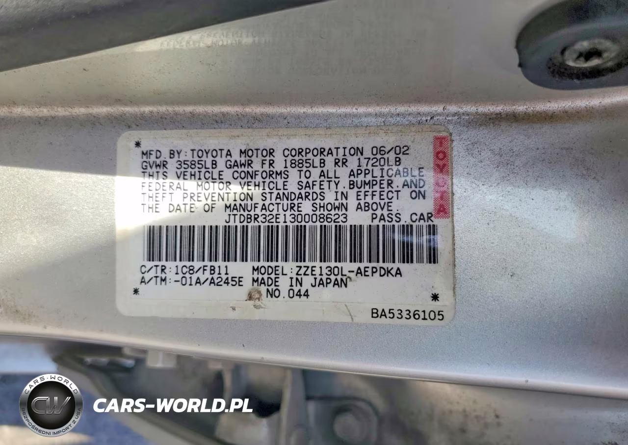 2003 Toyota Corolla Ce VIN:JTDBR32E130008623 - 12