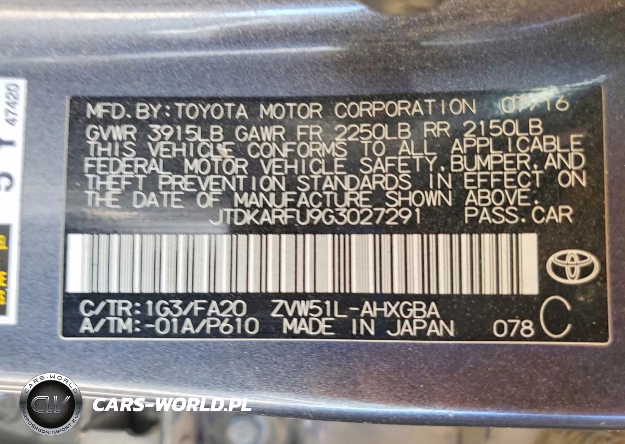 2016 Toyota Prius Three VIN:JTDKARFU9G3027291 - 12