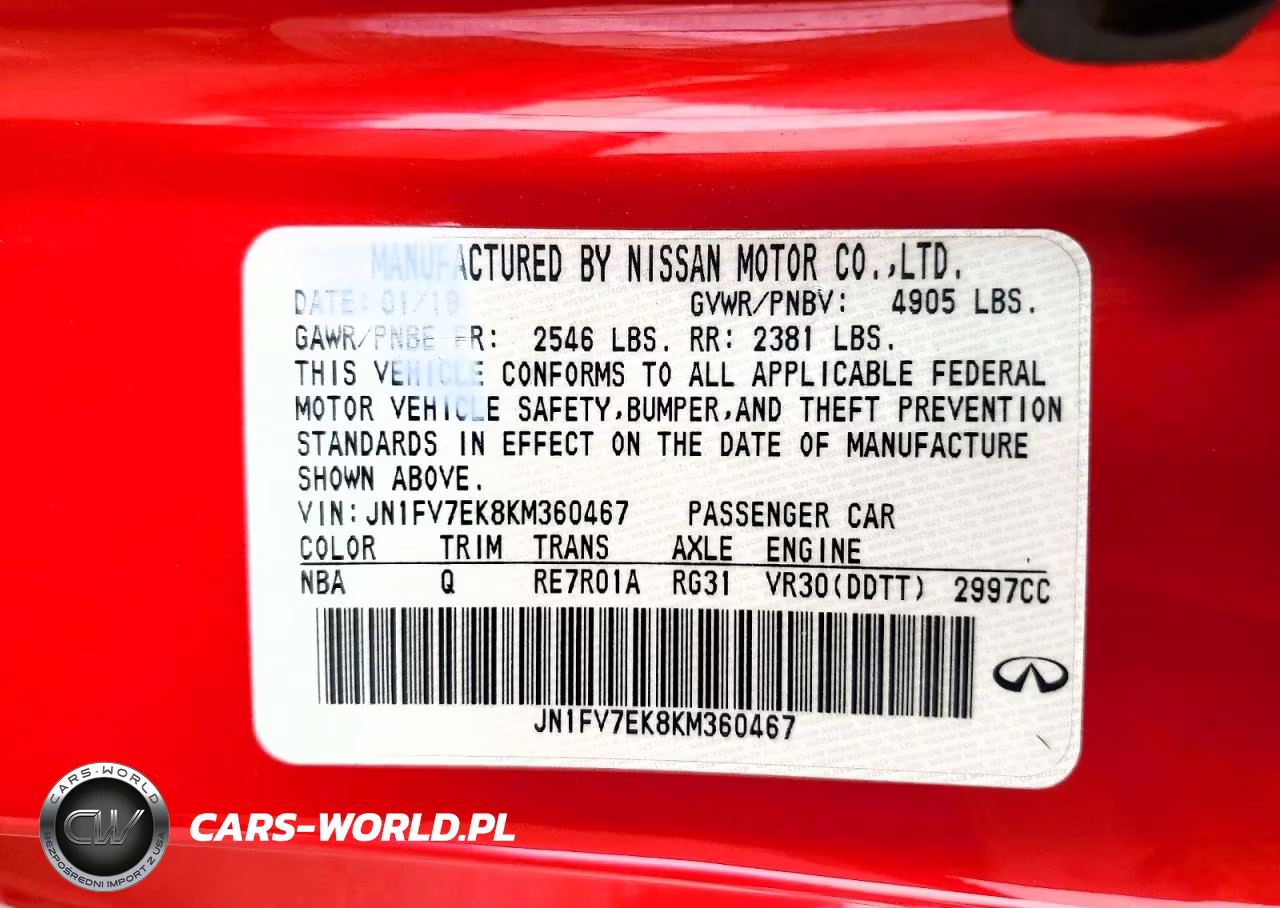 2019 Infiniti Q60 Red Sport 400 VIN:JN1FV7EK8KM360467 - 12